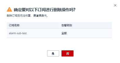 步骤 3在指定订阅名称所在行操作列，单击“删除”按钮，.png
